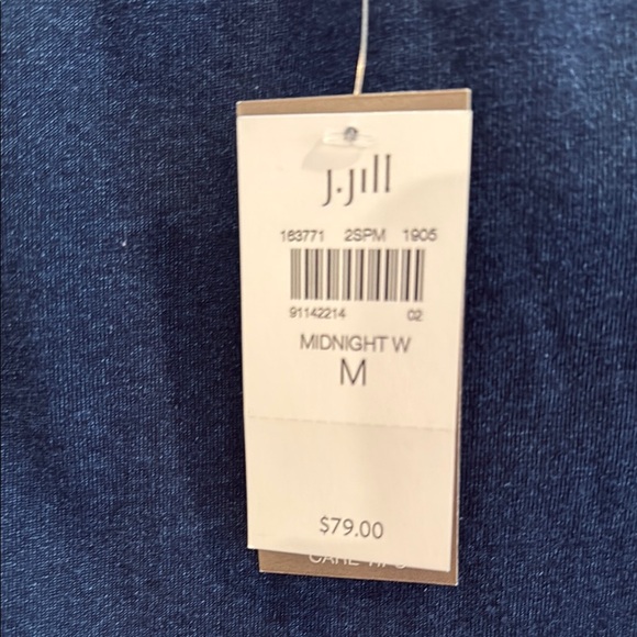 🦋NWT J. Jill Deep Blue Tie-Dye Midi Skirt - Picture 4 of 5